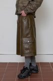 eyelet leather bermuda pants