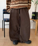 Matou Snap Wide Peach Fuzz Banding Cotton Pants