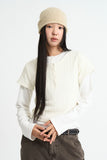Layered ribbed half sleeve top