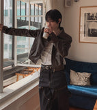 Snug Vintage Cropped Leather Jacket