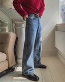Janen Washed Flare Wide Denim