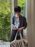 Rogen Ribbed Linen Button Cardigan