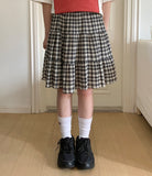 Bemt Seersucker Check Banding Midi Skirt
