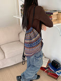 Rums Vintage Bohemian Pattern String Cotton Gym Backpack