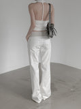 Braided Backless Cowl Neck Halter Padded Top