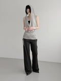 Desert Cowl Neck Hooded Drape Top