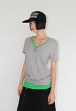 SOFT LONG V-NECK TEE