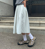Gensott Nylon Banding Midi Skirt
