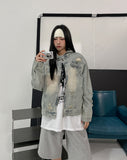 Chris Damage Hooded Denim Jacket
