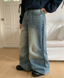 Deanb parachute wide denim pants