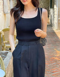Breen Rib Square Knit Sleeveless