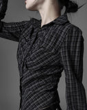 Tribe shirring check shirt