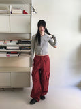 Yells Balloon Maxi Cotton Cargo Long Wide Pants