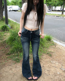 Cya Cat Washed Bootcut Denim Pants