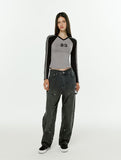 W Track Line V-Neck Long Sleeve