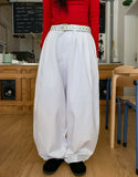 Vintz three-pin tuck balloon wide cotton pants