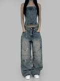 Ridi cut washed denim