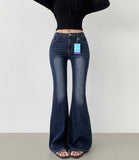 Cooling Low Rise Back Pocket Span Bootcut Denim Pants