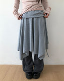 Kira Unbalanced Flare Shirring Skirt