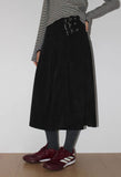 CORDUROY BUCKLE WRAP SKIRT