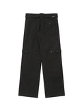 belted folding wide pants