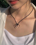 Glass Flower Ball Necklace