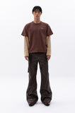 damage washing layered t-shirt