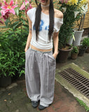 [Muffler SET] Lensa Dot Print Lace Off-Shoulder Short Sleeve T-Shirt