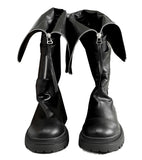 Biker zipper boots