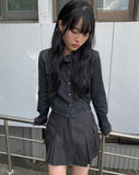 Bobo Black Denim Cargo Mini Skirt