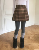 [Brushed] Blitz check pleated mini skirt
