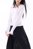 Cape slim hand warmer T-shirt