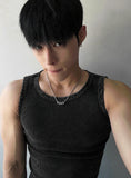 Pigmented Damage Detail Muscle Fit Sleeveless
