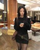 Plmin off-shoulder angora knit one piece