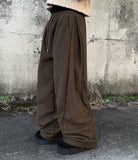 [1+1][Plan/Two Way] Poa Winter Brushed Corduroy Side Pin Tuck Training Pants