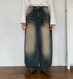 Mypent Washing Denim Wide Pants