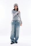 Dario string wide denim pants