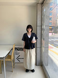 Byuri Summer Cotton Banding Cargo Long Skirt