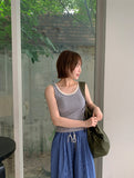 Fushke Color Matching Layered Cap sleeveless