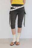 SHIRRING SKIRT-LAYERED PANTS