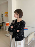 Bending Dot Round Cardigan