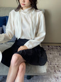 Lime Tencel Half Neck Tie Blouse