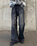 Luke Slit Stitch Black Denim Pants