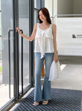 Jenia Ribbon Frill Sleeveless Blouse