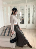 Leto Strap Belt Cut Banding Pile Long Skirt