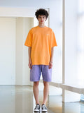 Pleat pigment washing short pants