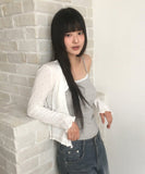 Juran Frill Punching See-through Cardigan