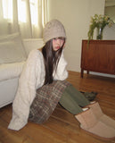 Siha Pleated Midi Check Skirt