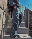 Detro denim wide track pants