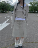 Niche Shirring Crop Hood Long Sleeve T-shirt